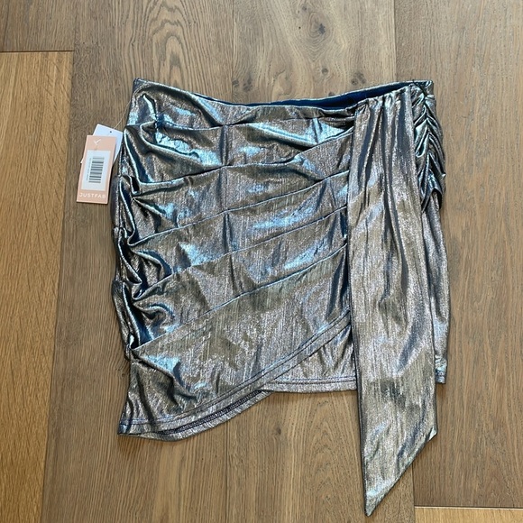 JUSTFAB Metallic Draped Lame Mini Skirt Size
 XXL NWT - Picture 5 of 11